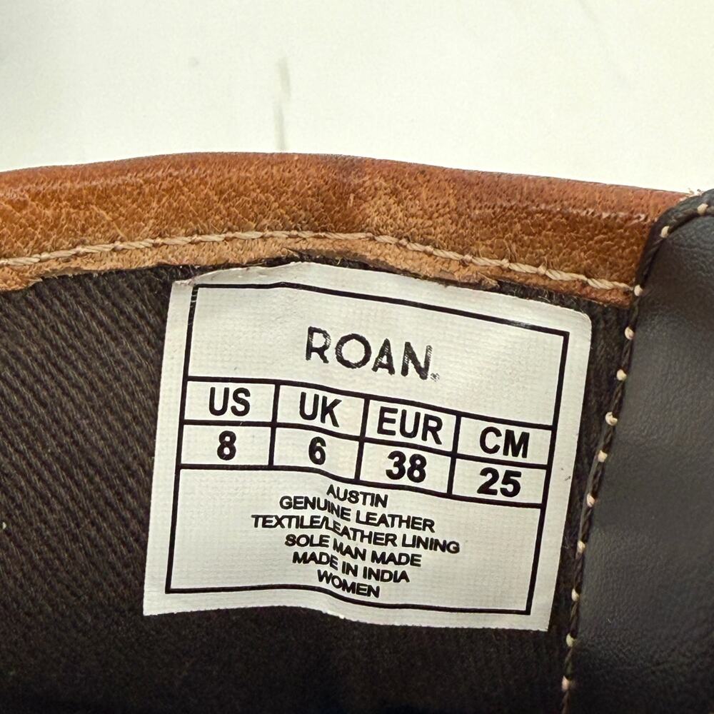 Roan by Bed Stu Spry Leather Engineer Booties Sz 8 Pecan Austin Double Buckle - Picture 10 of 10